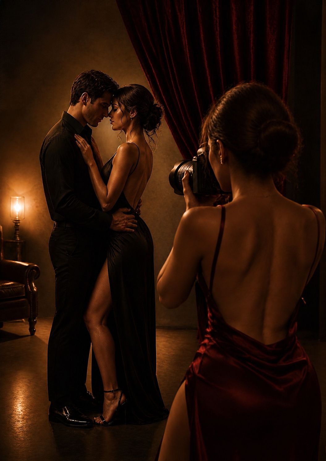 Fotógrafa retratando a una pareja